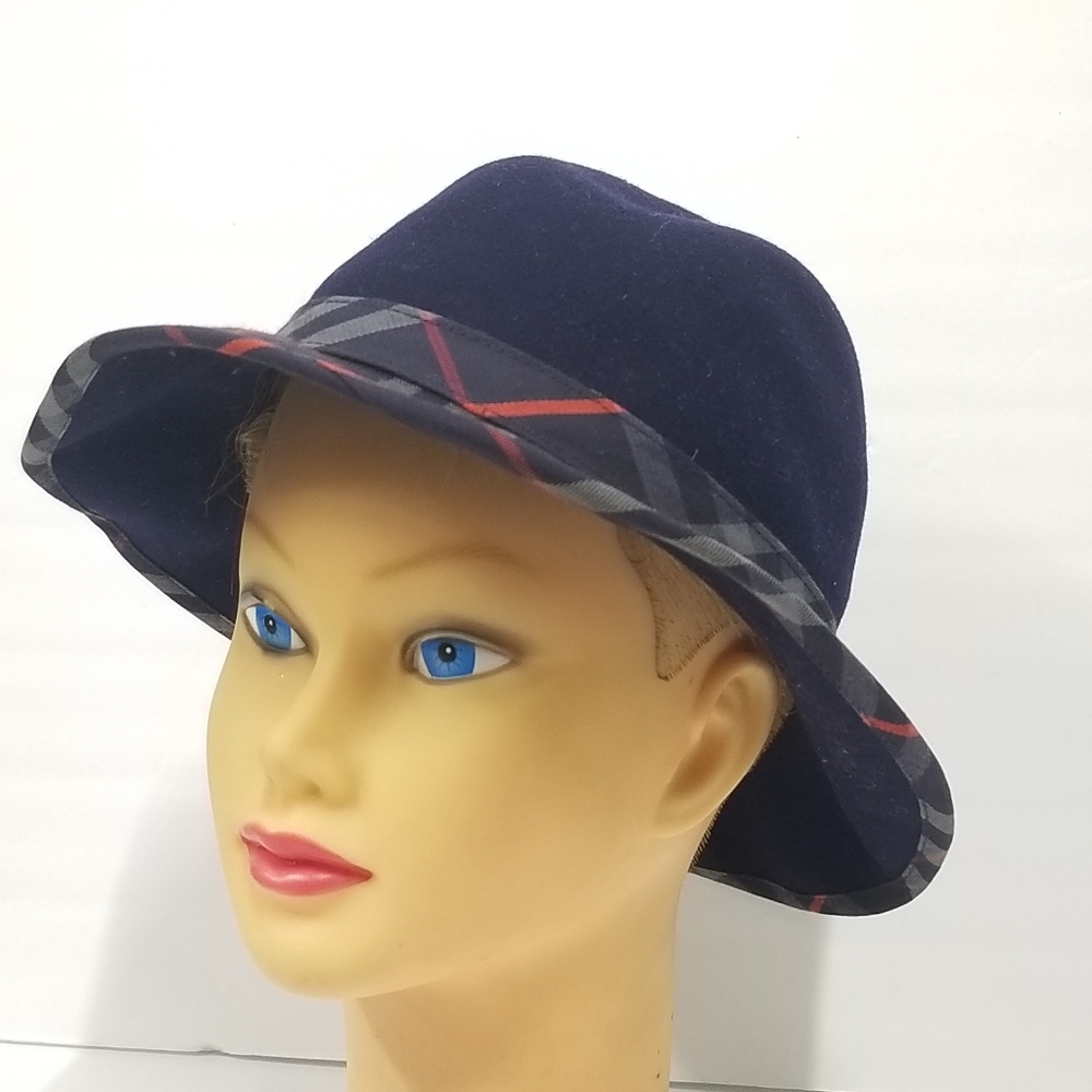Vintage Auth Burberry felt / check bowler hat. Size Large - Picture 3 of 12